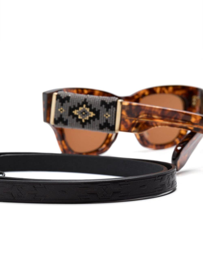 Shop Alanui X Jacques Marie Mage Topanga Sunglasses In Brown