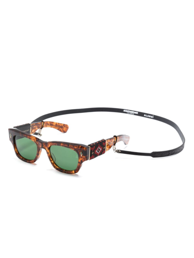 Shop Alanui X Jacques Marie Mage Topanga Sunglasses In Brown