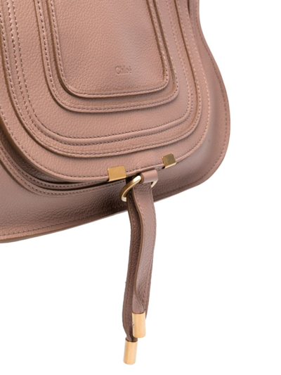 Chloé Small Marcie Logo-debossed Tote Bag In Pink