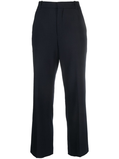 Shop Chloé Cropped Tailored Trousers In Blue