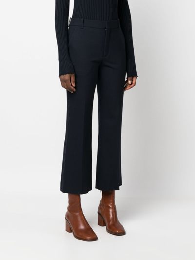 Shop Chloé Cropped Tailored Trousers In Blue