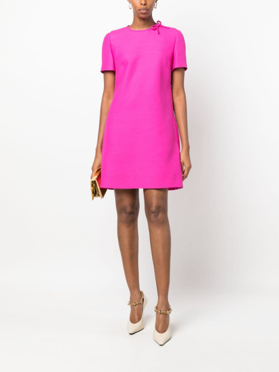 Shop Valentino Crepe Couture Short Dress In Pink