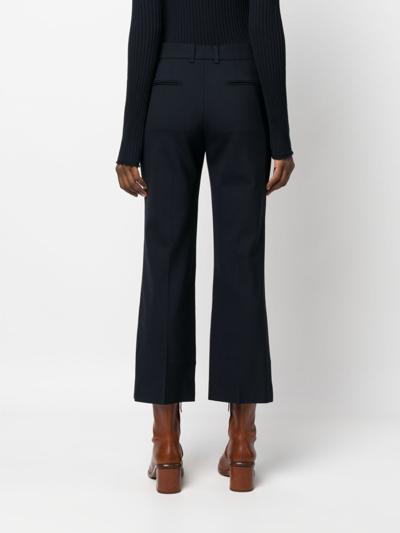 Chloé Cropped Tailored Trousers In Blue