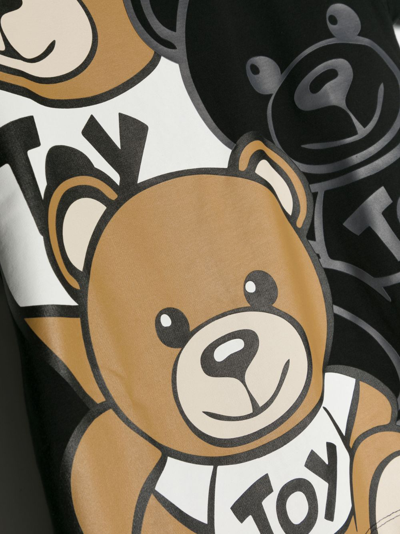 Shop Moschino Teddy Bear-print Cotton T-shirt In Black
