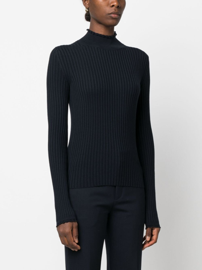 Shop Chloé Ribbed Wool Jumper In Blue