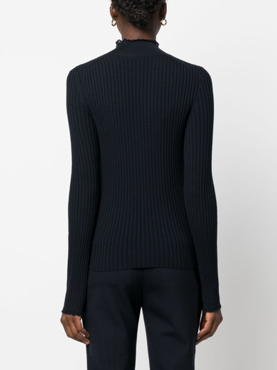 Shop Chloé Ribbed Wool Jumper In Blue