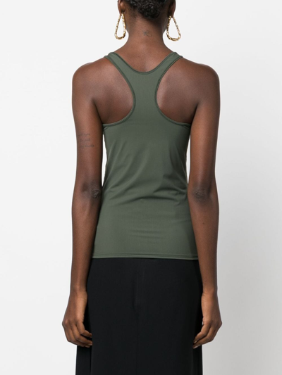 Shop Jil Sander Logo-print Tank Top In Green