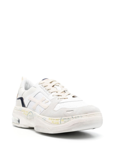 Shop Premiata Drake Logo-patch Sneakers In White