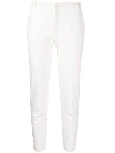 Shop Pinko Slim-fit Tailored Trousers In White