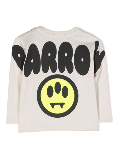 Shop Barrow Logo-print Cotton T-shirt In Neutrals