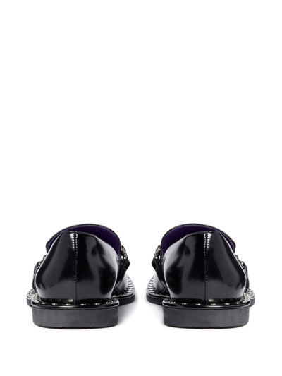 Shop Stella Mccartney Falabella Chain-link Detailing Loafers In Black