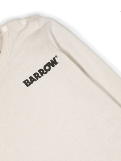 Shop Barrow Logo-print Cotton T-shirt In Neutrals