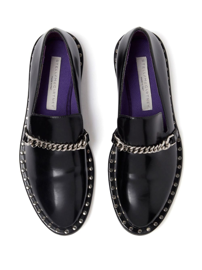Stella Mccartney Falabella Chain-link Detailing Loafers In Black