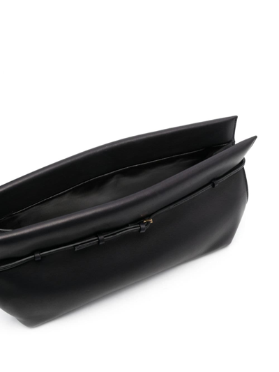 Shop The Row Sienna Leather Clutch Bag In Black