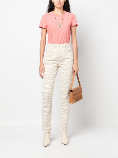 Shop James Perse Slub-texture Cotton T-shirt In Pink