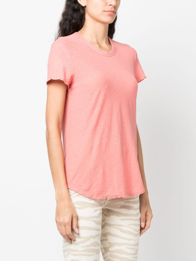 Shop James Perse Slub-texture Cotton T-shirt In Pink