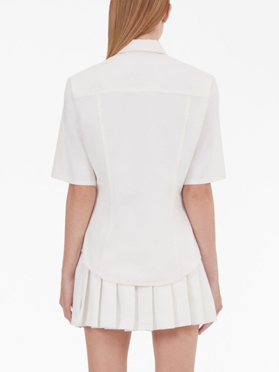 Shop Ferragamo Short-sleeve Cotton Shirt In White