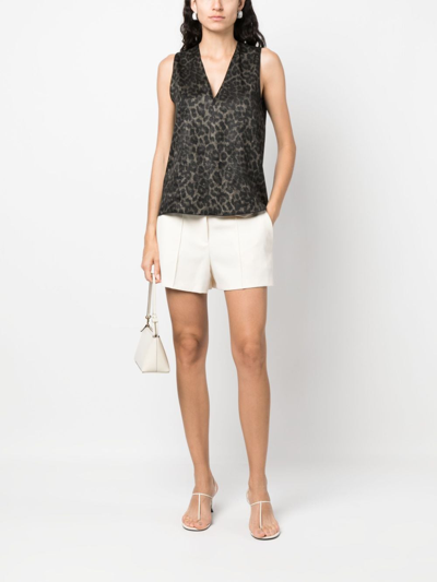 Blanca Vita Tamaya Leopard-print Tank Top In Black