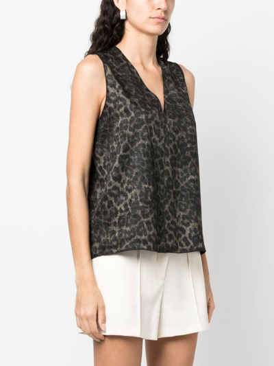 Shop Blanca Vita Tamaya Leopard-print Tank Top In Black