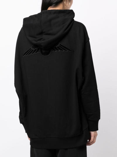 Shop Stella Mccartney Logo-embroidered Drawstring Hoodie In Black