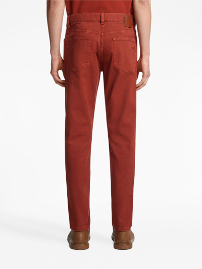 Shop Zegna Roccia Slim-fit Jeans In Red