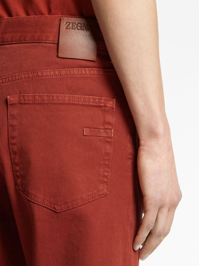 Shop Zegna Roccia Slim-fit Jeans In Red