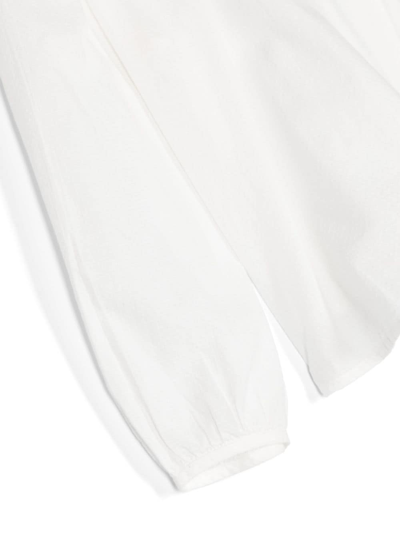 Shop Bonpoint Frilled-neck Cotton Top In White