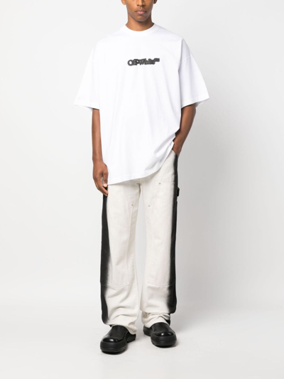 Shop Off-white Logo-print Cotton T-shirt In White