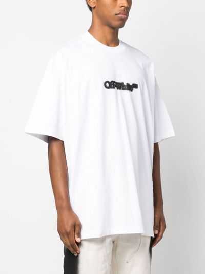 Shop Off-white Logo-print Cotton T-shirt In White