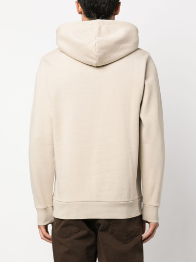 Shop Carhartt Logo-embroidered Cotton Hoodie In Neutrals