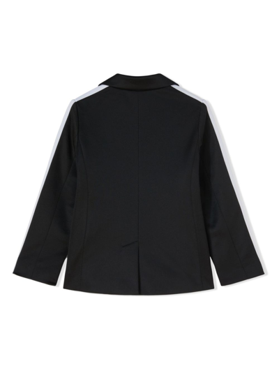 Shop Palm Angels Two-tone Single-breasted Blazer In Black