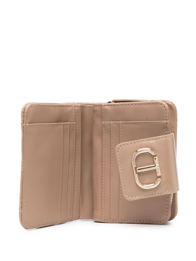 Twinset Logo-plaque Quilted Wallet In Brown