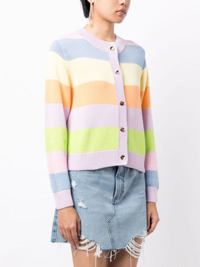Shop Olivia Rubin Striped Cotton Cardigan In Multicolour