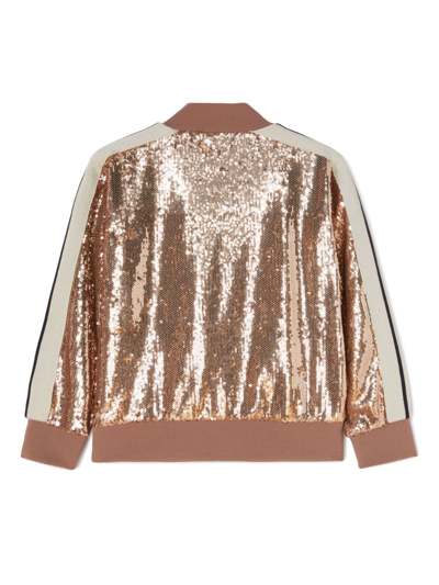 Palm Angels Sequinned Long-sleeve Bomber Jacket In Pink