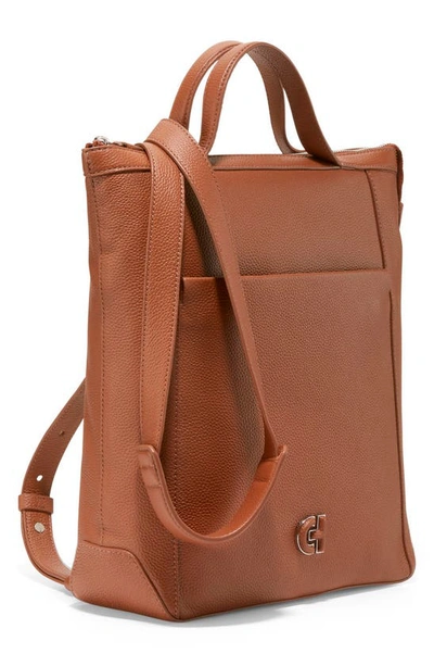 Shop Cole Haan Small Grand Ambition Leather Convertible Luxe Backpack In New British Tan