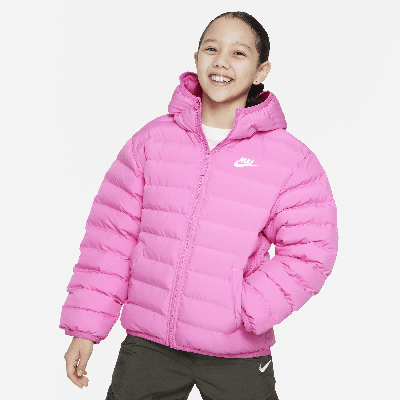 Shop Nike Sportswear Lightweight Synthetic Fill Big Kids' Loose Hooded Jacket In Pink
