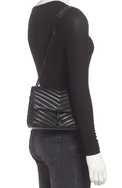 Shop Rebecca Minkoff Edie Quilted Leather Bag In Black
