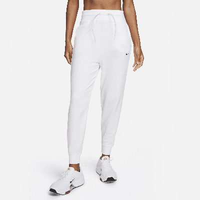 Shop Nike Women's Dri-fit One High-waisted 7/8 French Terry Jogger Pants In White