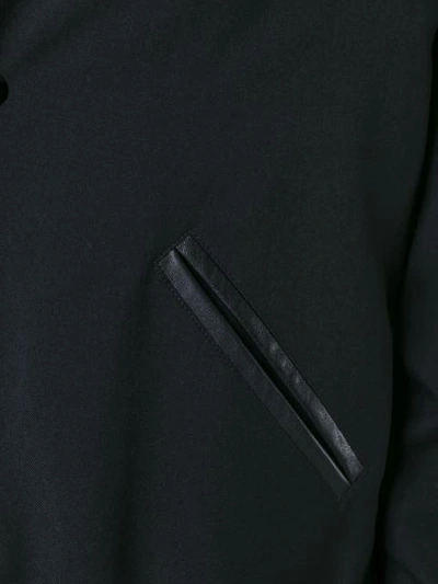 Saint Laurent Gabardine And Leather Teddy Jacket