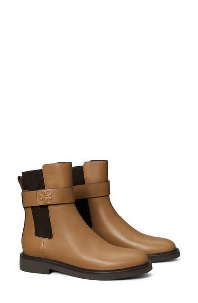 Shop Tory Burch Double-t Chelsea Boot In Almond Flour / Coco