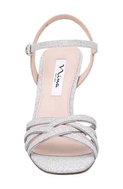 Shop Nina April Ankle Strap Sandal In Dark Silver