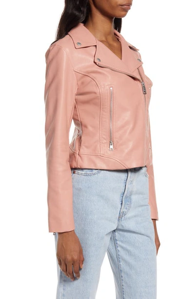 Shop Levi's Faux Leather Moto Jacket In Cameo Pink
