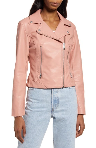 Shop Levi's Faux Leather Moto Jacket In Cameo Pink