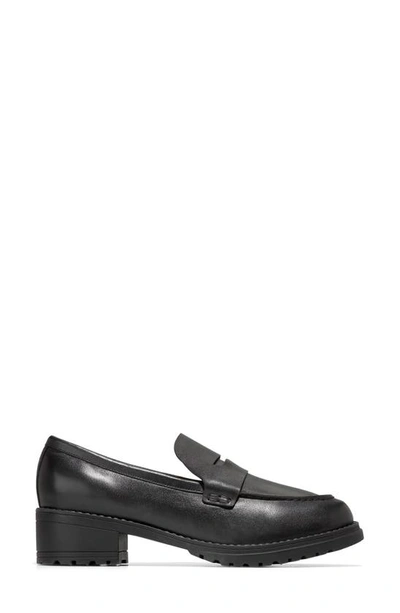 Shop Cole Haan Camea Lug Sole Penny Loafer In Black Ltr