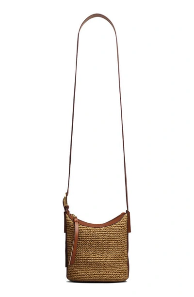 Shop Rag & Bone Belize Mini Straw & Leather Bucket Bag In Natural