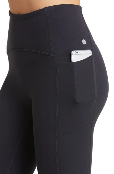Zella Studio Luxe High Waist Pocket 7/8 Leggings In Black