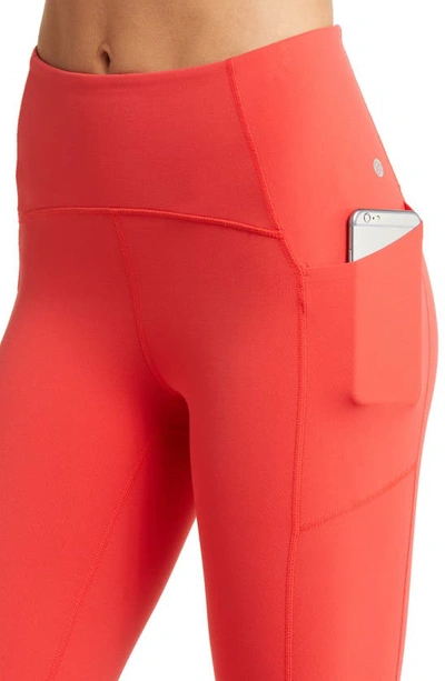 Shop Zella Studio Luxe High Waist Pocket 7/8 Leggings In Red Poinsettia