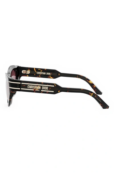 Shop Dior ‘signature B7i 52mm Cat Eye Sunglasses In Havana/ Bordeaux