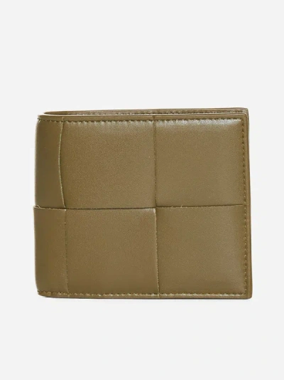 Shop Bottega Veneta Cassette Leather Billfold Wallet In Mud