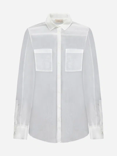 Shop Blanca Vita Capparis Silk Shirt In White
